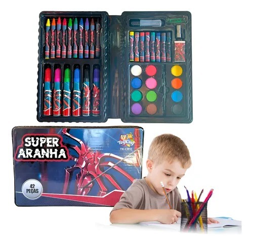 ESTOJO/MALETA DE PINTURA 42PCS SUPER ARANHA